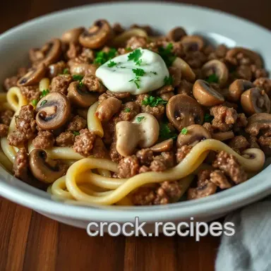 Easy Ground Beef Dinner Ideas: Savory Mushroom Stroganoff to Try Tonight Recipe Card