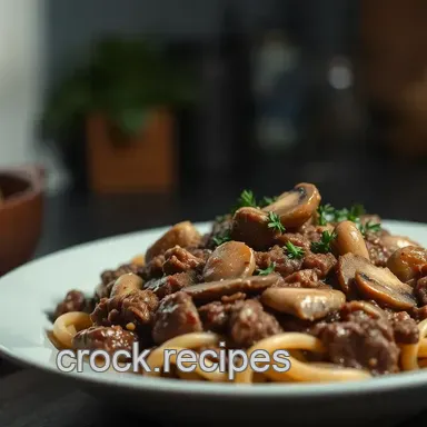 Easy Ground Beef Dinner Ideas: Savory Mushroom Stroganoff to Try Tonight Recipe Card