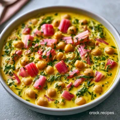 Savory Rhubarb Chickpea Curry 30 Min Recipe Card