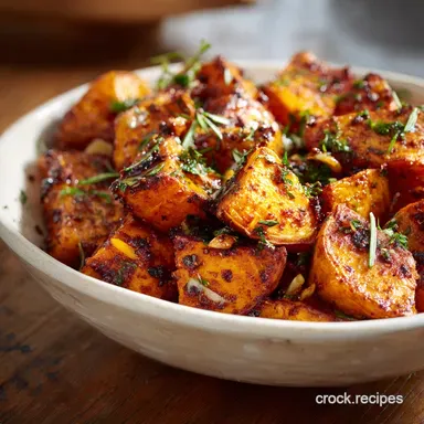 Savory Roasted Sweet Potatoes: Crispy Garlic and Smoked Paprika Recipe