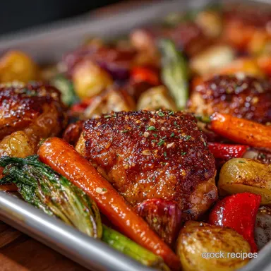 Sheet Pan Honey Dijon Chicken with Roasted Veggies Recipe Card