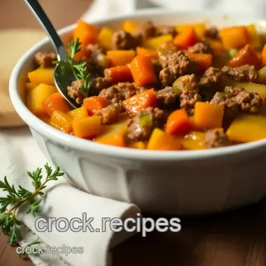 Sweet Potato Shepherd's Pie: A potato and ground beef recipes twist! Recipe Card