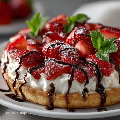 Easter Egg Fruit Pizza Buttery Cookie Crust Strawberry Cream Cheese Swirl Recipe Card