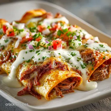 Shredded Beef Enchiladas with Creamy Sauce Silky White Sauce Recipe Recipe Card