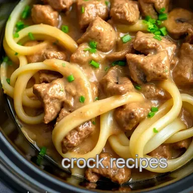 Slow Cooked Beef Stroganoff for Comfort Recipe Card