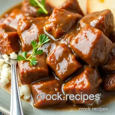 Slow-Cooked Cube Steak with Mushroom Gravy presentation