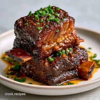 Slow Cooker Asian Short Ribs for 4 Servings Recipe Card