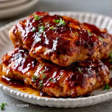 Slow Cooker BBQ Chicken Thighs for 6 Recipe Card