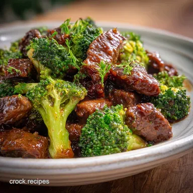 Slow Cooker Beef and Broccoli for 5 Servings Recipe Card