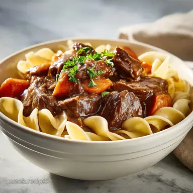 Slow Cooker Beef and Noodles for 6 Servings