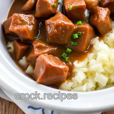 Slow Cooker Beef Tips with Rich Gravy Recipe Card