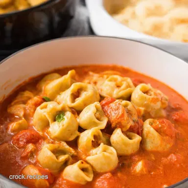 Crockpot Creamy Tortellini Recipe Cheesy Tomato Bliss Recipe Card
