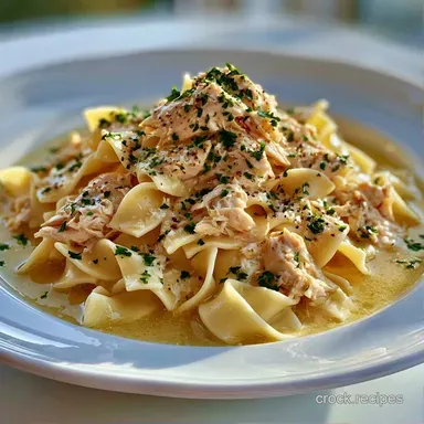 Slow Cooker Chicken and Noodles: Creamy Recipe Card