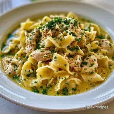Slow Cooker Chicken and Noodles: Creamy