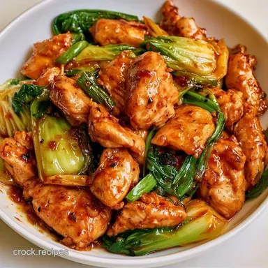 Slow Cooker Chicken with Bok Choy for 4 Recipe Card