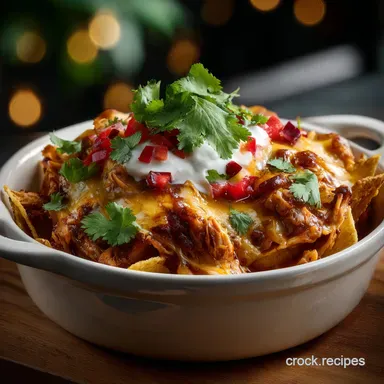 Slow Cooker Chicken Nachos: Ultra-Tender Shredded Perfection Recipe Card