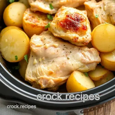 Slow Cooker Chicken & Potatoes Comfort Meal Recipe Card