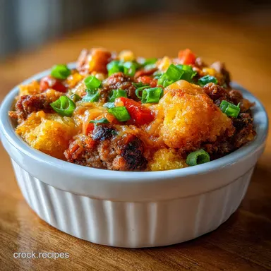 Slow Cooker Cowboy Casserole for 8 Servings Recipe Card