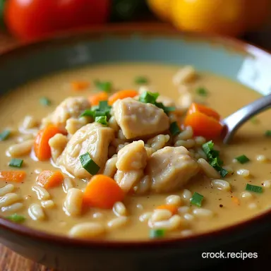 Slow Cooker Creamy Chicken and Wild Rice Soup Easy Comfort Recipe Card