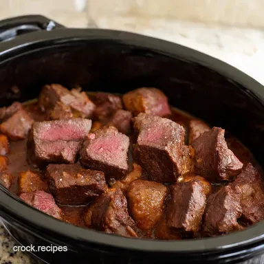 Slow Cooker Garlic Butter Beef Easiest Roast Bites Ever Recipe Card
