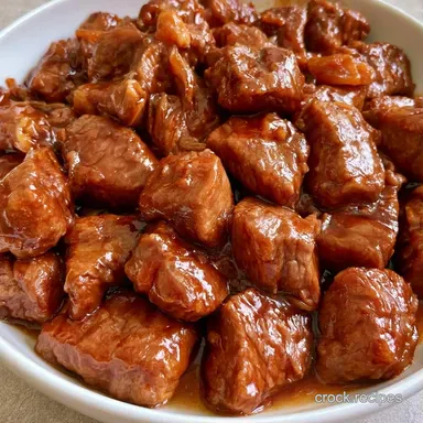 Slow Cooker Garlic Soy Beef for 8 Servings Recipe Card