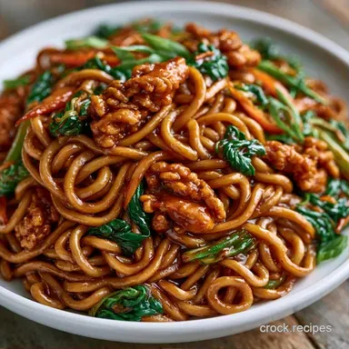 Slow Cooker Lo Mein for 4 Servings Recipe Card
