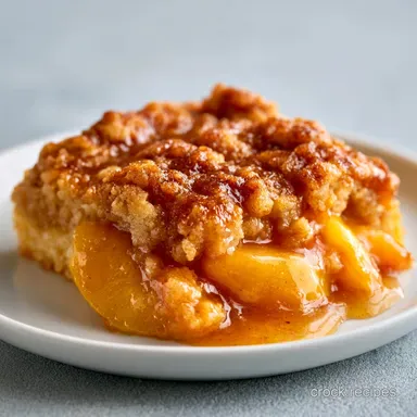 Peach Cobbler with Yellow Cake Mix Recipe Card