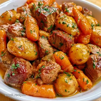Slow Cooker Sirloin Steak Potatoes for 4