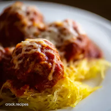 Slow Cooker Spaghetti Squash Marinara Meatballs Bliss Recipe Card