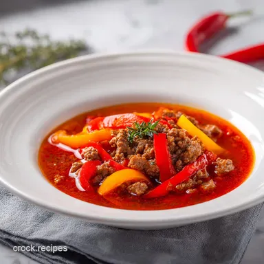 Slow Cooker Stuffed Pepper Soup: Beef