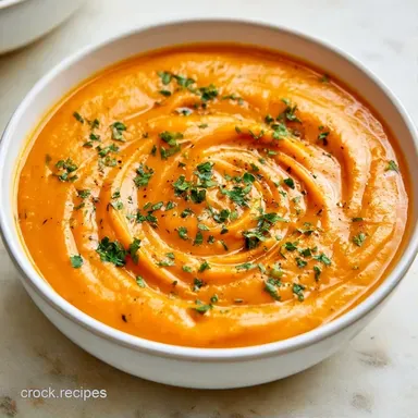 Slow Cooker Sweet Potato Soup for 6 Recipe Card