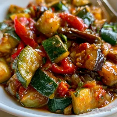 Slow Cooker Ratatouille for 6 Servings Recipe Card