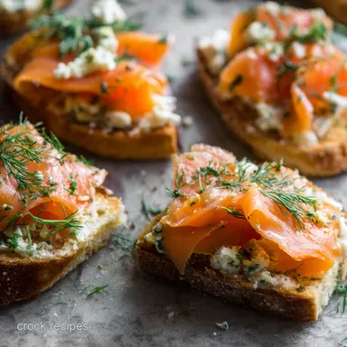 Best Christmas Appetizers Smoked Salmon Crostini Sorted Recipe Card
