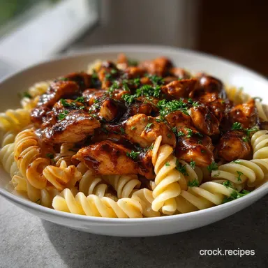 Smoky Creamy BBQ Chicken Pasta Comfort Food Recipe Recipe Card