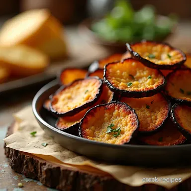 Smoky Air Fryer Eggplant Chips Crispy Tender No Breading Recipe Card