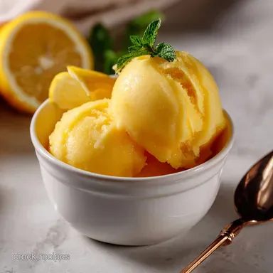 Honey Lemon Sorbet: Effortlessly Zesty Scoopable Dessert Recipe Card