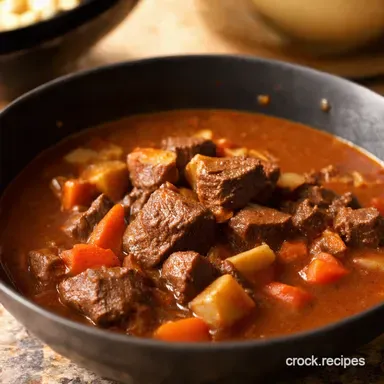 Speedy PubStyle Pressure Cooker Beef Stew Recipe Recipe Card