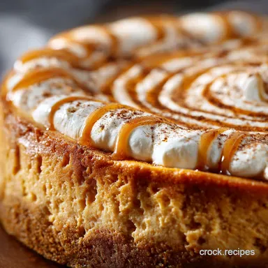 Creamy Spiced Pumpkin Swirl Cheesecake CrackFree Best Recipe Recipe Card