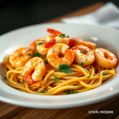 Easy Shrimp Dishes: Spicy Garlic Scampi Linguine in 30! Recipe Card