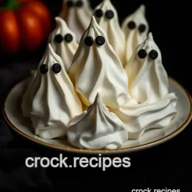 Easy Halloween Recipes: Delightful Spooky Meringue Ghosts to Make Recipe Card