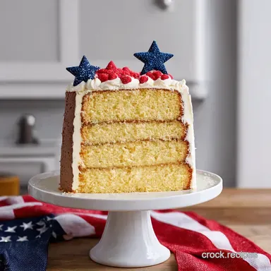 StarSpangled Cake Easy 4th of July Cake Ideas Recipe Card