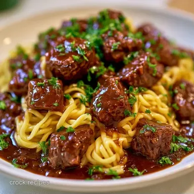 Steak Bites Noodles: Slow-Cooked Recipe Card