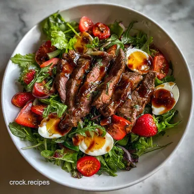 Steak Salad with Balsamic Dijon Dressing Pan-Seared in 30 Minutes Recipe Card