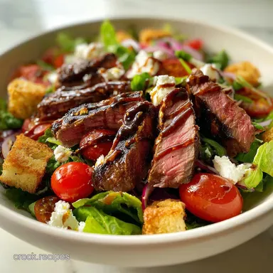 Steak Salad with Balsamic Dijon Dressing Pan-Seared in 30 Minutes