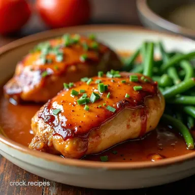 Sticky Sweet Savory Honey Garlic Chicken Thighs Easy Crock Pot Recipe Card