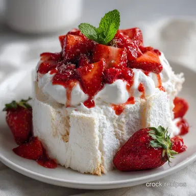 Easy Strawberry Angel Food Dessert Picnic Favorite with Whipped Cream: Ready in 20 Minutes Recipe Card