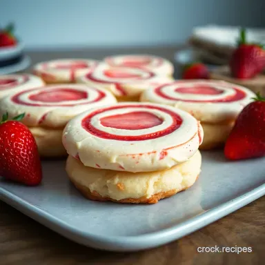 Strawberry Swirl Cheesecake Cookies Easy Homemade Delight Recipe Card