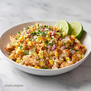 Street Corn Chicken Rice Bowl for 4 Servings Recipe Card
