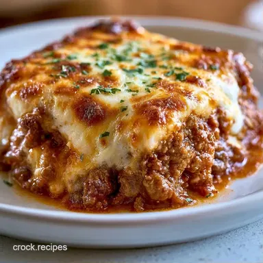 Summer Crockpot Pizza Casserole: Beef Recipe Card