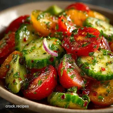 Refreshing Cucumber Tomato Avocado Salad The Best Zesty BBQ Side Salad Recipe Card